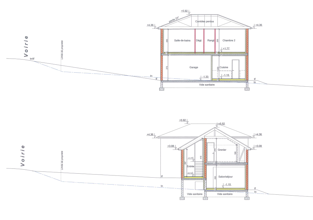 Maison - Plans de coupe